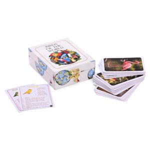 birds of the world flash cards – 53 bird learning cards in premium wooden box